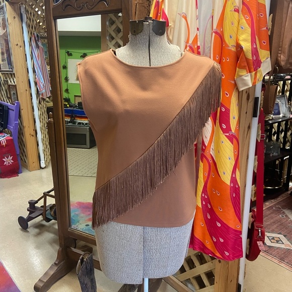 W5 Tops - Women's Brown Fringe Top